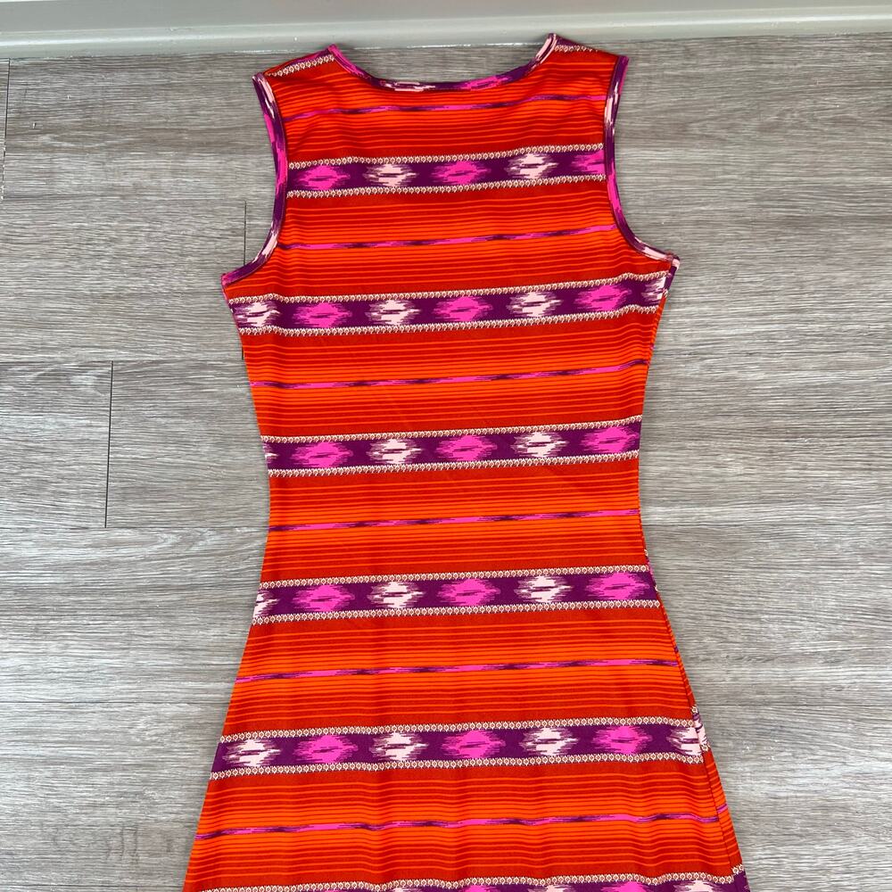 Wrangler Red Orange Western Aztec Sleeveless Scoop Neck Maxi Dress (Sz XS) - Picture 14 of 14